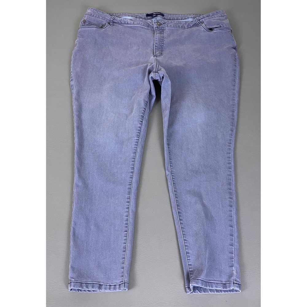 Denim 24/7 Jeans Women's Plus Size 24W Gray Skinny Leg Stretch Mid Rise Solid